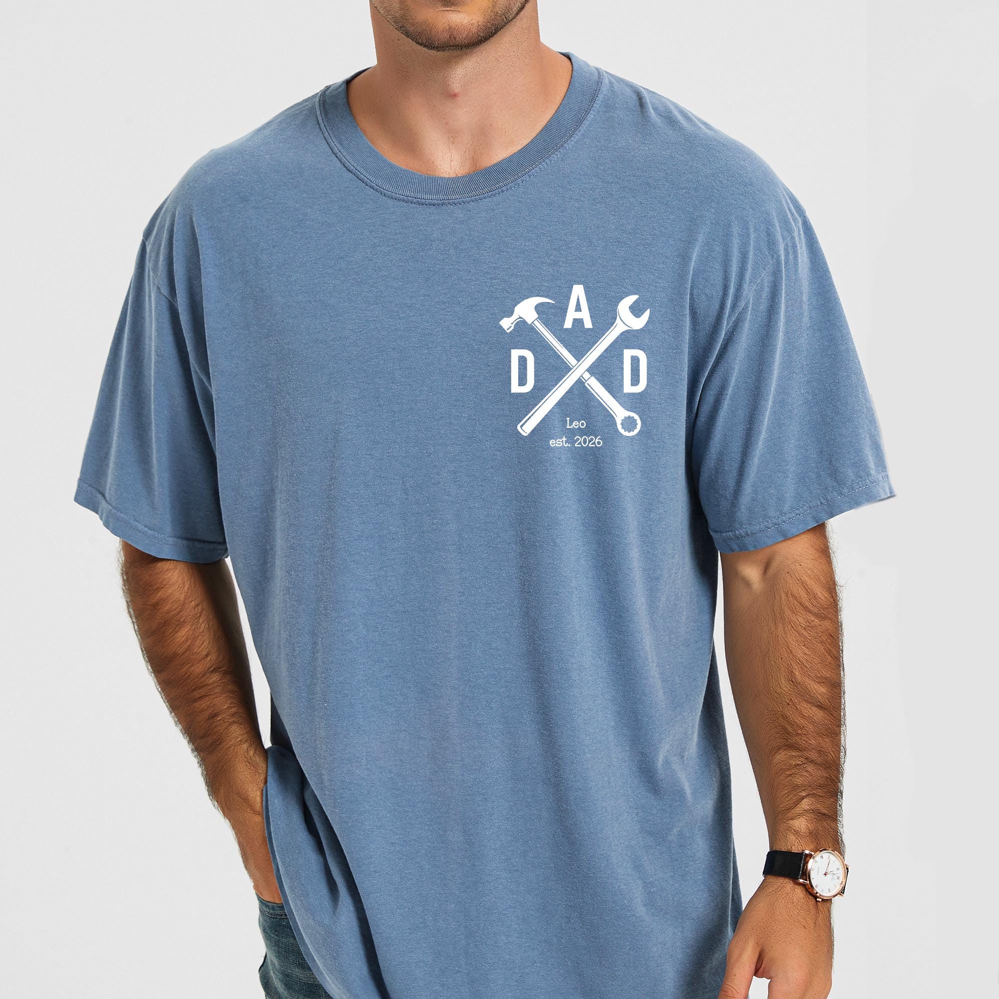 Personalized Dad Shirt, Custom Dad Est Shirt, Daddy Established Tee, Fathers Day Gift, Dad Tool Shirt, New Dad Gift