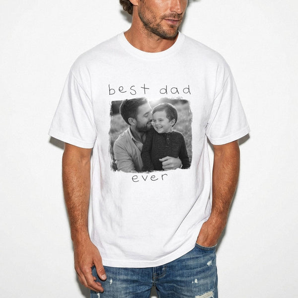 Kids Handwriting Dad Photo Shirt, Custom Picture Shirt For Dad, Personalized Fathers Day Gift From Kids