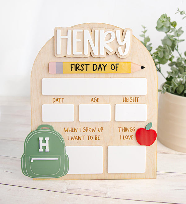 First & Last Day of School Sign, Custom Back to School Board, Reusable School Milestone Board, Photo Prop Sign