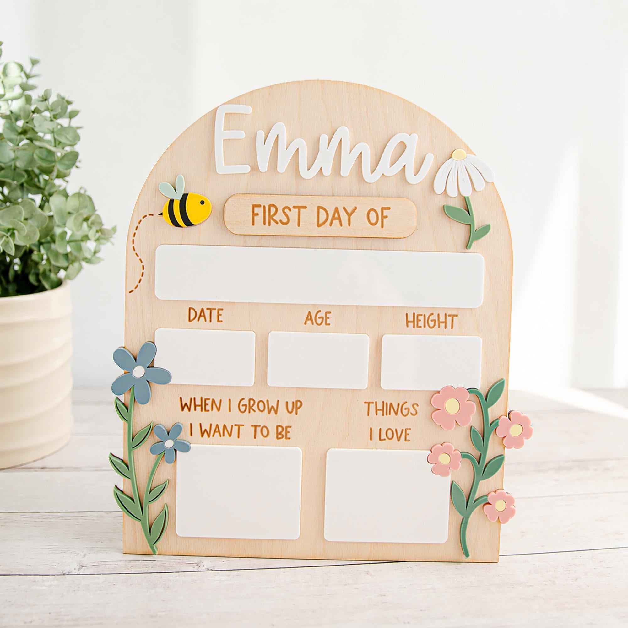 Personalized First & Last Day of School Sign, Custom Back to School Board, Reusable School Milestone Board, Photo Prop Sign