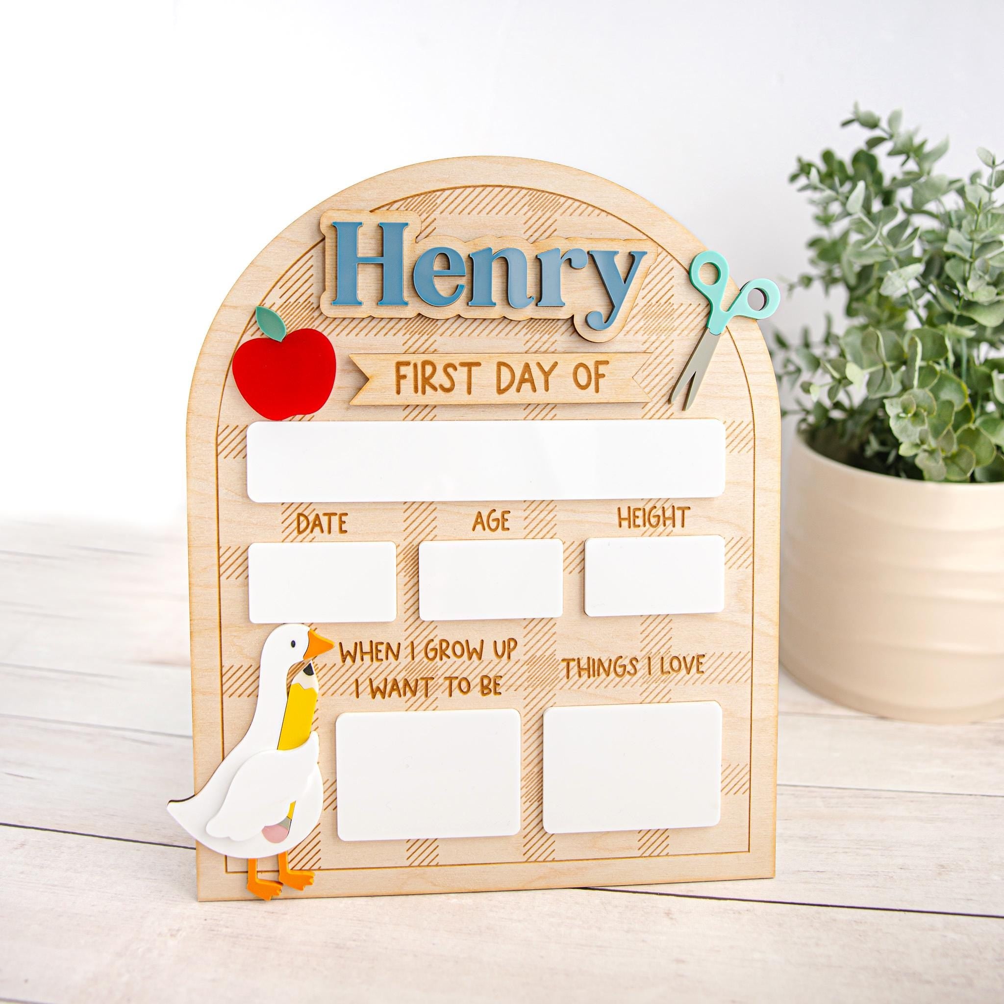 First & Last Day of School Sign, Custom Back to School Board, Reusable School Milestone Board, Photo Prop Sign, Silly Goose Back to School