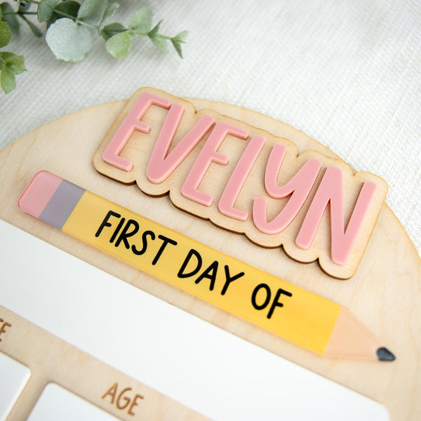 First & Last Day of School Sign, Custom Back to School Board, Reusable School Milestone Board, Photo Prop Sign