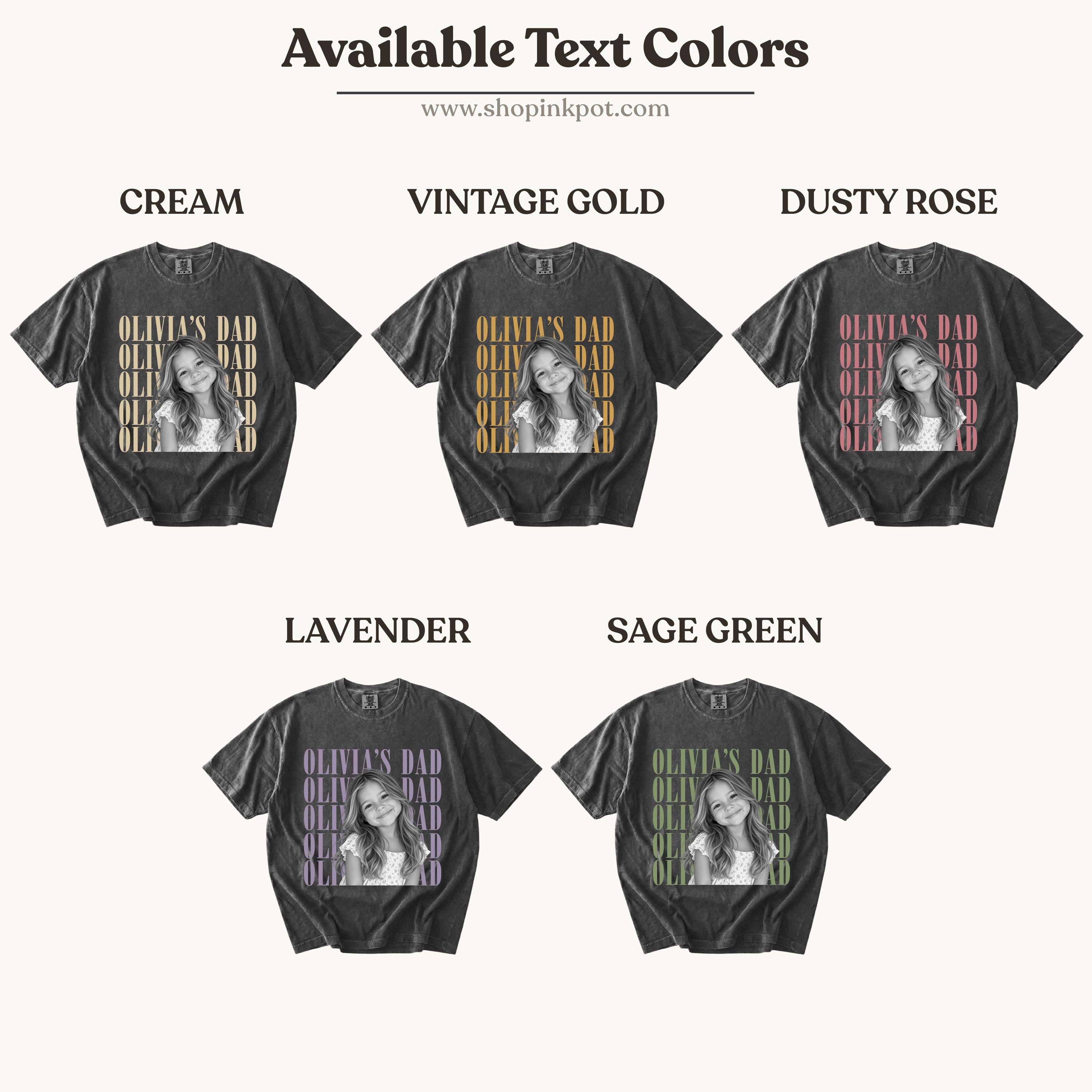 Comfort Colors® Custom Dad Photo Sweatshirt or Shirt, Personalized Vintage Dad T-Shirt, Father’s Day Gift for Dad