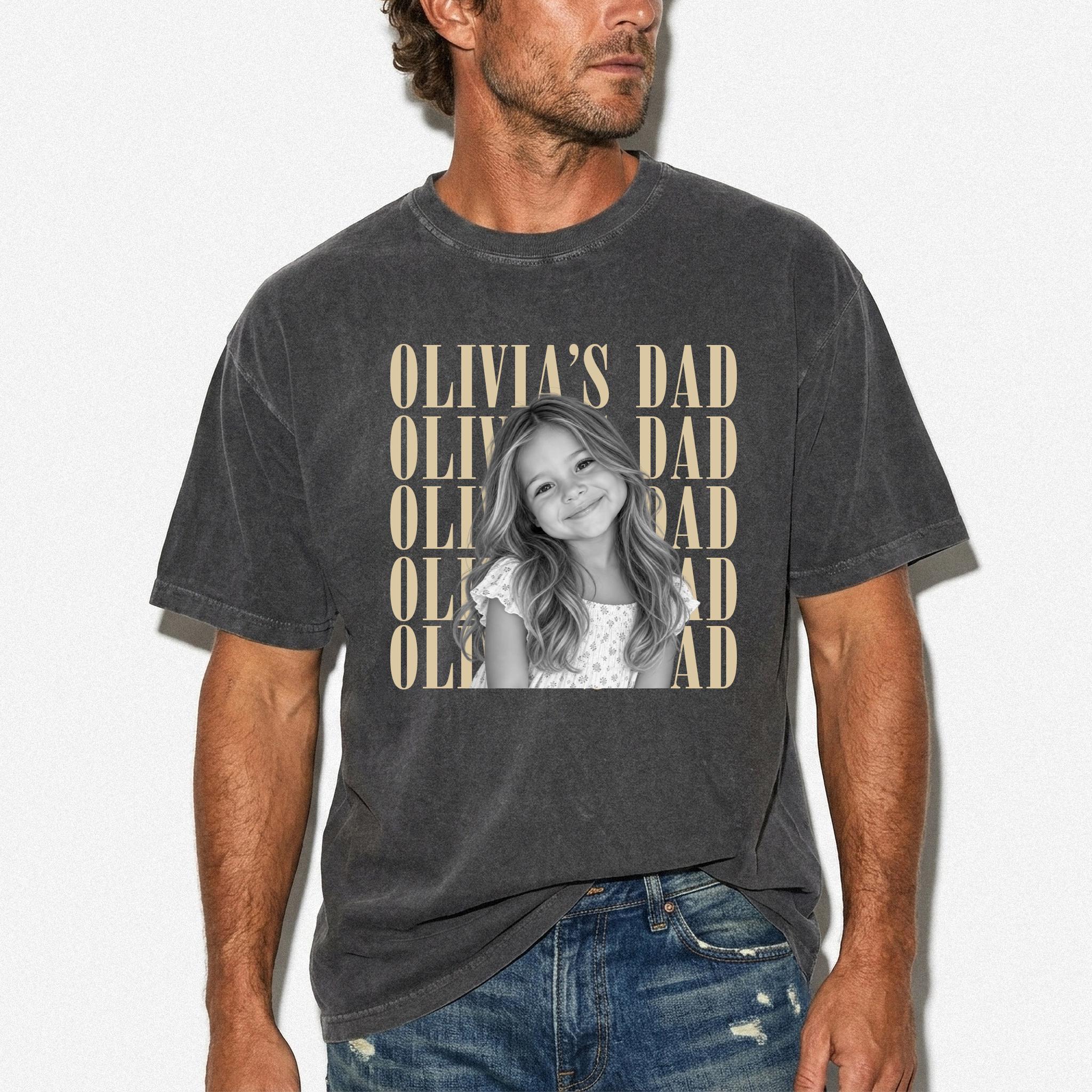 Comfort Colors® Custom Dad Photo Sweatshirt or Shirt, Personalized Vintage Dad T-Shirt, Father’s Day Gift for Dad