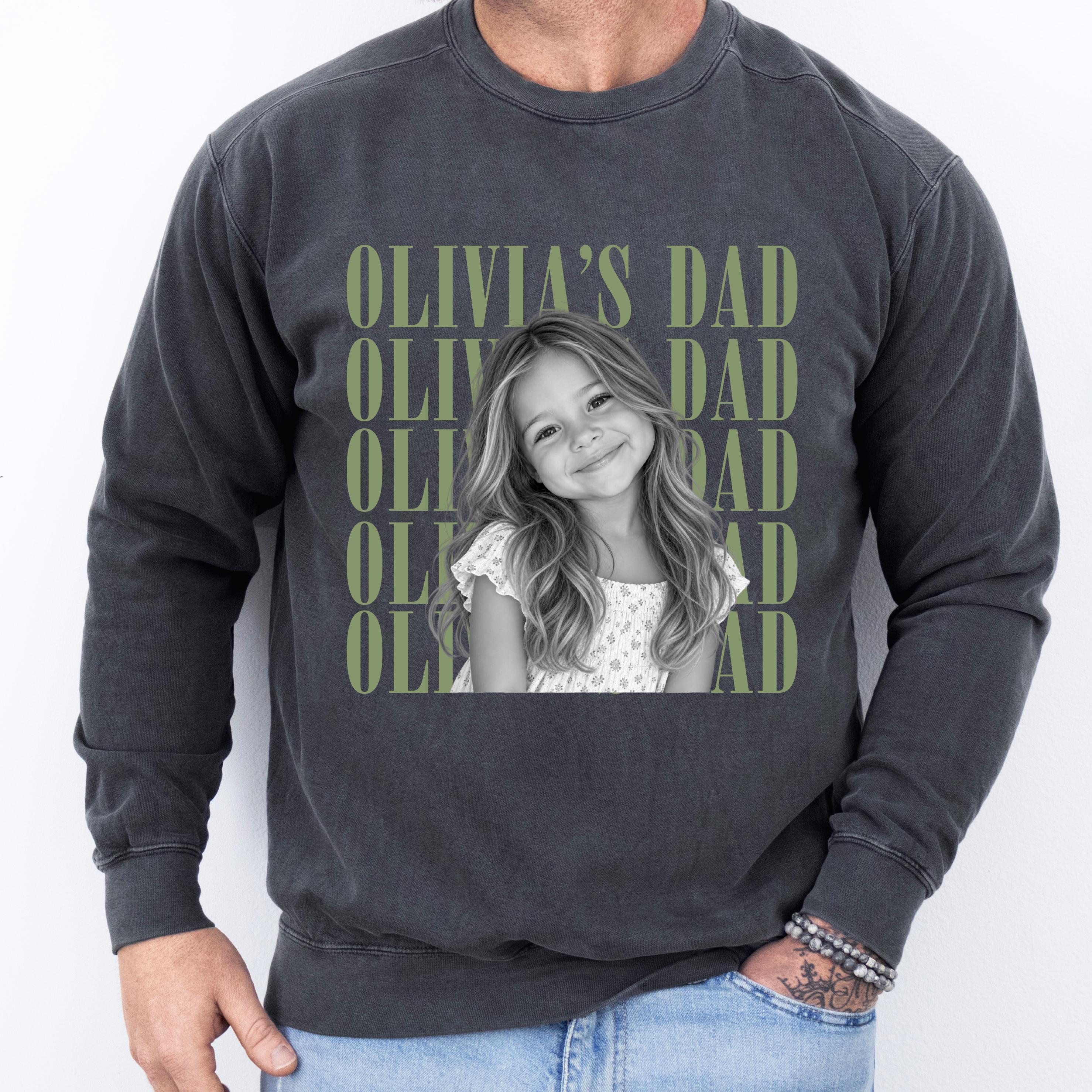 Comfort Colors® Custom Dad Photo Sweatshirt or Shirt, Personalized Vintage Dad T-Shirt, Father’s Day Gift for Dad