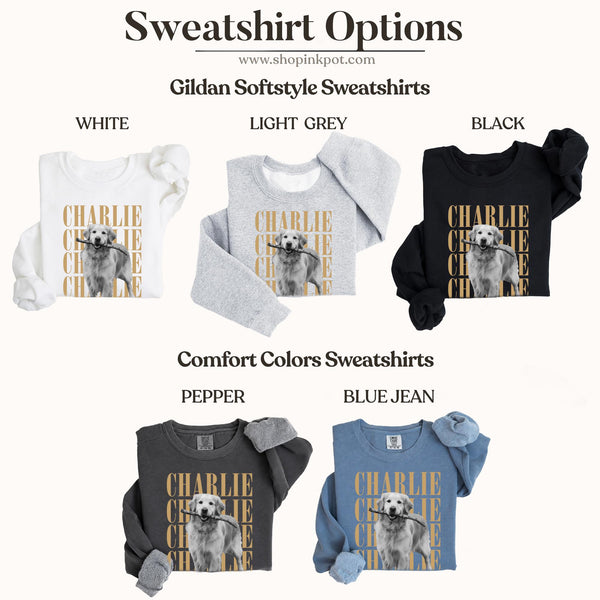 Comfort Colors® Custom Pet Photo Shirt or Sweatshirt, Personalized Pet Name T-Shirt, Vintage Dog & Cat Shirt