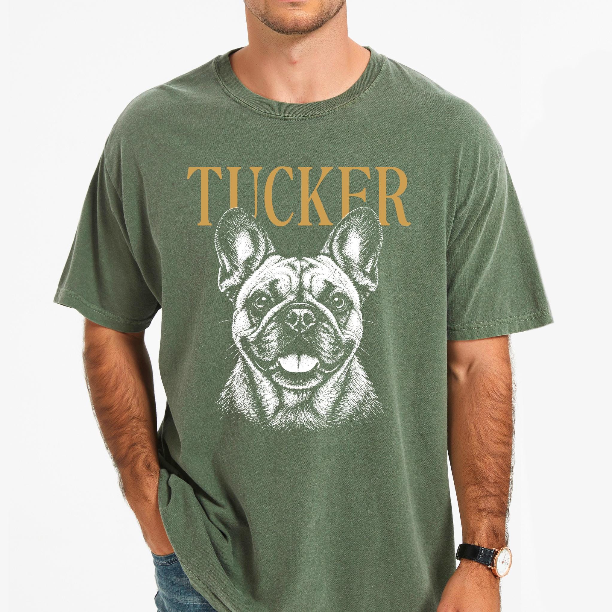 Comfort Colors® Custom Pet Photo Shirt or Sweatshirt, Personalized Pet Name T-Shirt, Vintage Dog & Cat Portrait Shirt