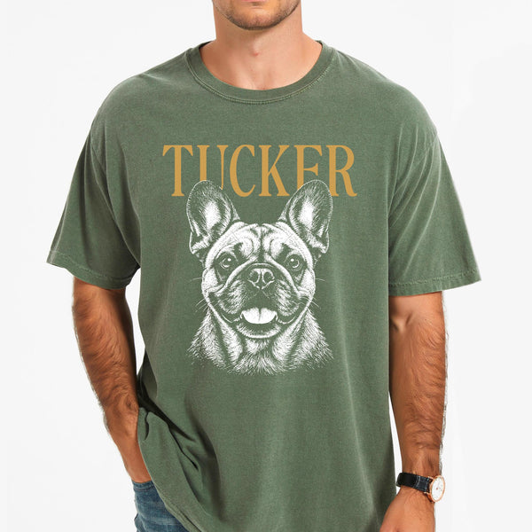 Comfort Colors® Custom Pet Photo Shirt or Sweatshirt, Personalized Pet Name T-Shirt, Vintage Dog & Cat Portrait Shirt