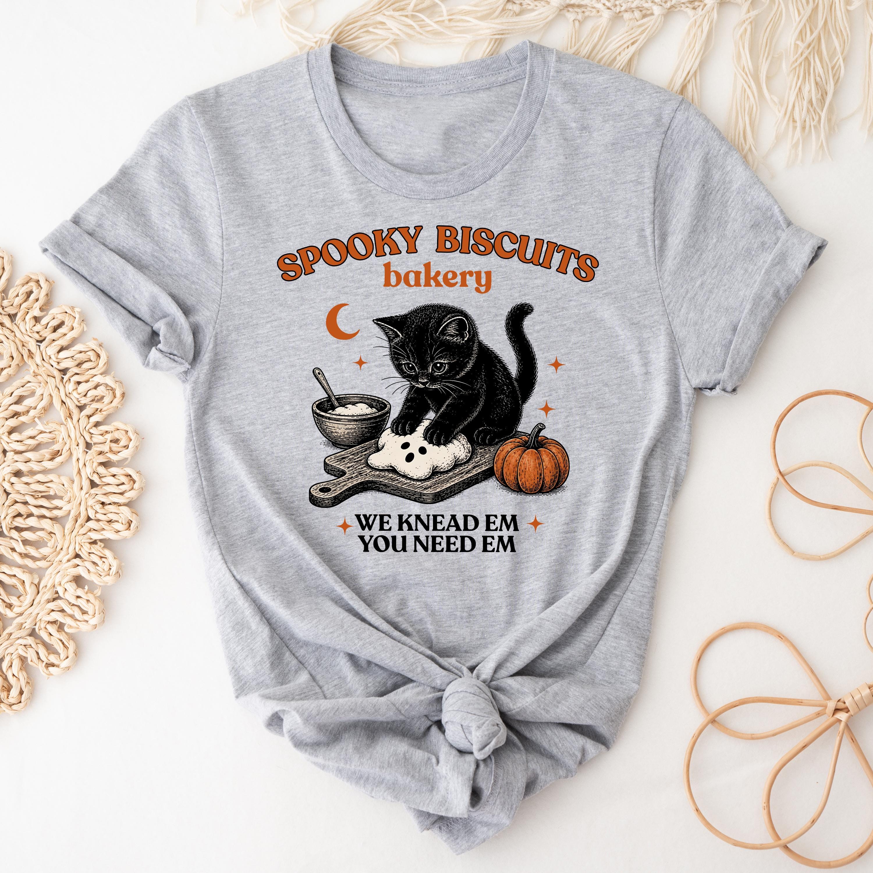 Spooky Biscuits T-Shirt | Baking Shirt, Gift For Baker, Funny Baking Shirt, Bakery Gift,Baking Mom Shirt, Cat Shirt