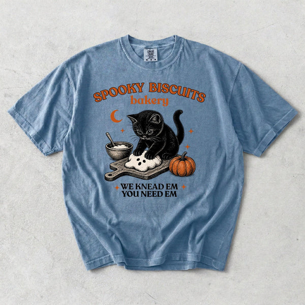Spooky Biscuits T-Shirt | Baking Shirt, Gift For Baker, Funny Baking Shirt, Bakery Gift,Baking Mom Shirt, Cat Shirt