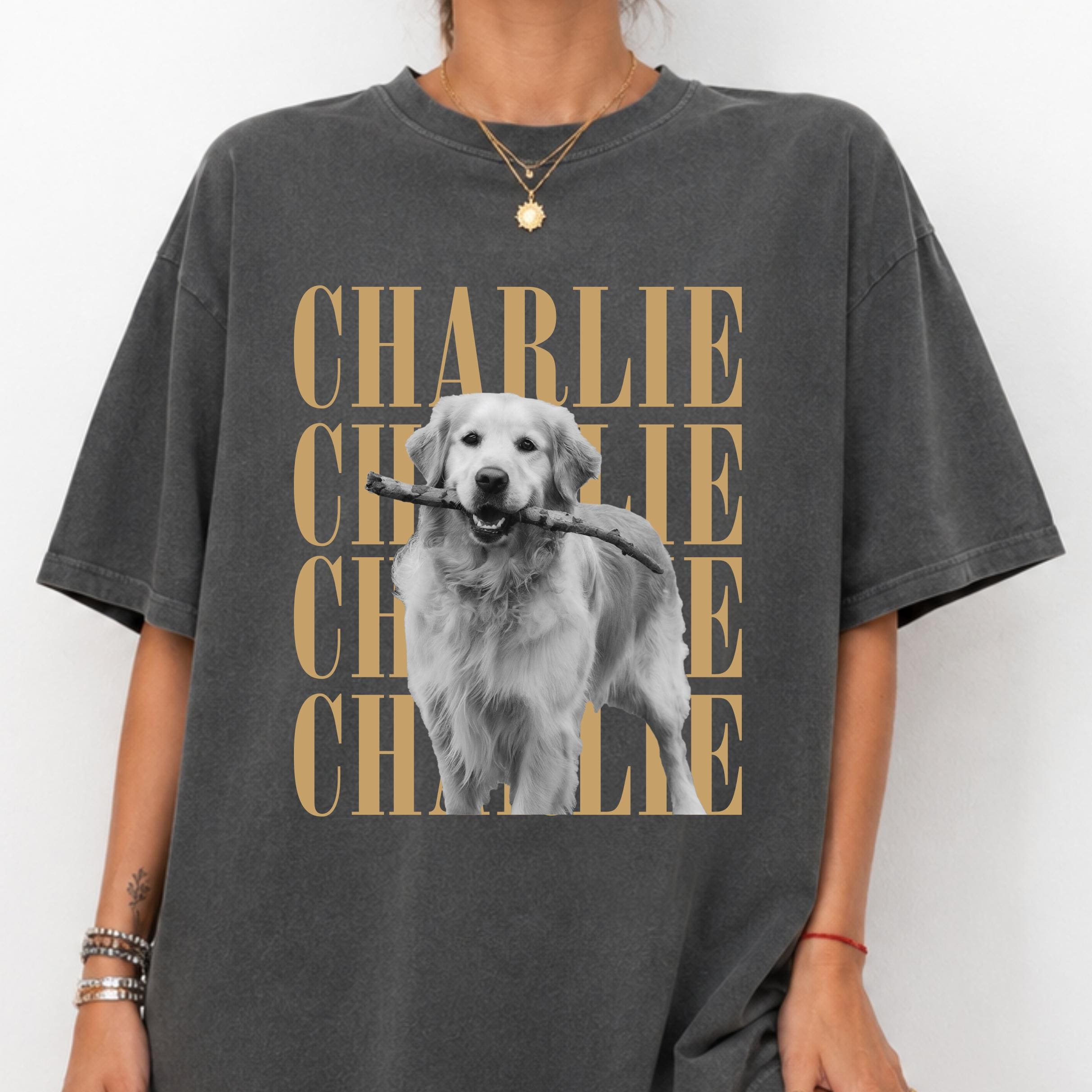 Comfort Colors® Custom Pet Photo Shirt, Personalized Dog Mom or Dad Shirt or Sweatshirt, Vintage Pet Portrait T-Shirt