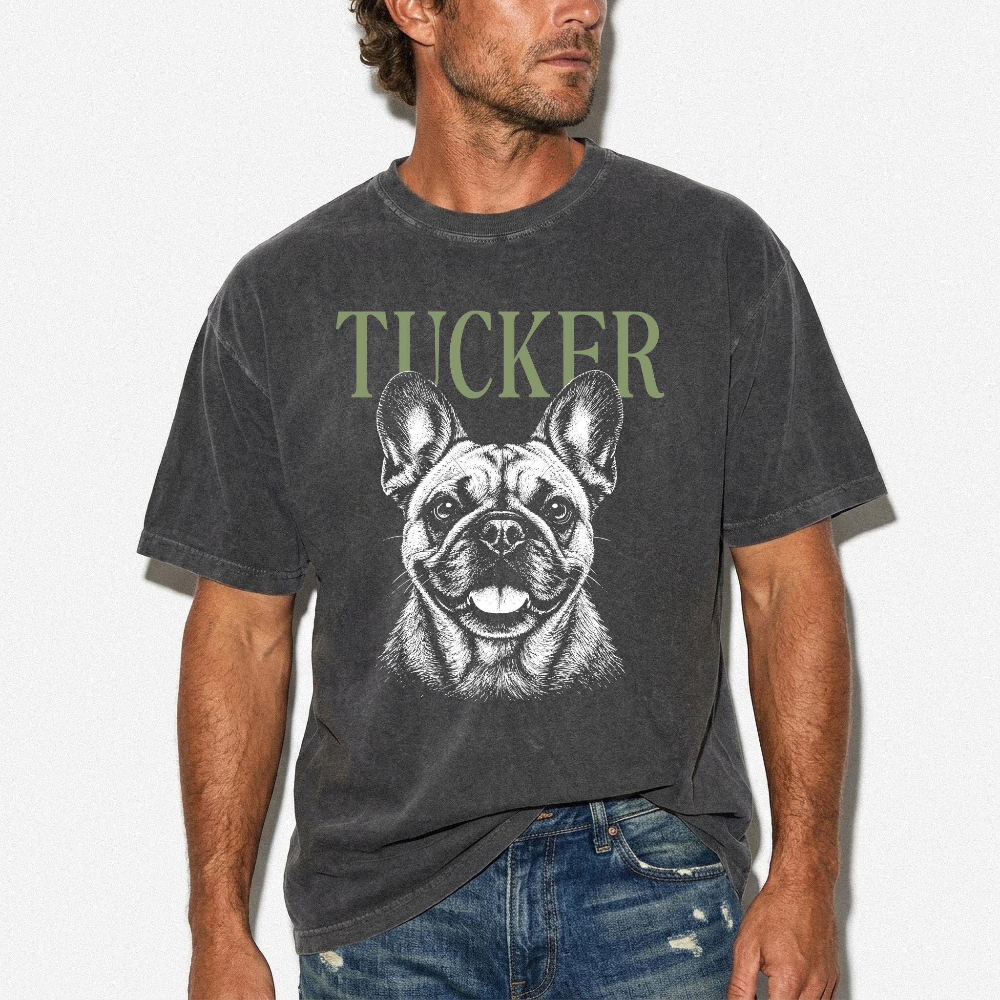 Comfort Colors® Custom Pet Photo Shirt or Sweatshirt, Personalized Pet Name T-Shirt, Vintage Dog & Cat Portrait Shirt
