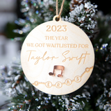 Taylor Swift Ornament - 2023 The Year We Got Waitlisted