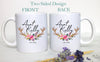 Floral Dark Rustic Personalized Aunt Name - White Ceramic Mug
