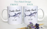 Daddy Shark Watercolor Mug  - White Ceramic Mug