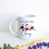 Future Mrs. Fall Burgundy Rose Floral Custom Name - White Ceramic Mug