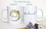 Succulent Floral Bridesmaid - White Ceramic Mug