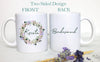 Wildflower Lavender Floral Bridesmaid Custom Name - White Ceramic Mug