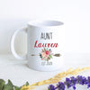 Boho Bohemian Red Personalized Aunt Name - White Ceramic Mug - Inkpot