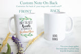 Only The Best Aunts Get Promoted to Godmother Greenery - White Ceramic Mug - Inkpot