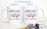 World's Best Grandma Floral - White Ceramic Mug