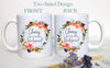 Tropical Floral Will You Be My Bridesmaid? Custom Name - White Ceramic Mug