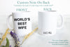 World's Best Wife Mug, Best Wife Mug, Personalized Bride Engagement Gift, Newlywed Gift, Custom Mrs Mug, Bride Gift Idea, Gift for Her
