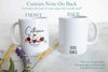 Fall Burgundy Floral Bridesmaid Custom Name With Date - White Ceramic Mug