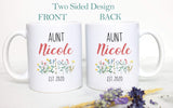 Wildflower Personalized Aunt Name - White Ceramic Mug