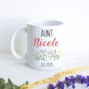 Wildflower Personalized Aunt Name - White Ceramic Mug