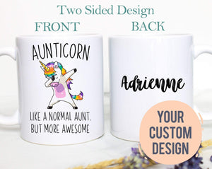 Personalized Aunticorn - White Ceramic Mug - Inkpot