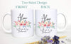 Peach Floral Will You Be My Bridesmaid Custom Name and Date - White Ceramic Mug - Inkpot