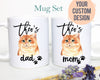 Personalized British Shorthair Cat Mom and Dad Individual or Mug Set - White Ceramic Custom Mug