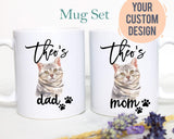 Personalized Persian Cat Mom and Dad Individual or Mug Set - White Ceramic Custom Mug