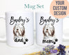 Personalized Bearded Collie Mom and Dad Individual or Mug Set - White Ceramic Custom Mug