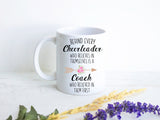 Coach Gift, Coach Personalized Gift, Coach Coffee Mug, Behind every cheerleader, Coach Birthday Gift, Gift From Student Coach Thank You Gift