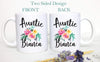 Personalized Auntie Name Floral - White Ceramic Mug