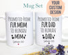 Promoted from Fur Mom and Dad to Human Individual or Mug Set #2 - White Ceramic Mug