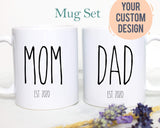 Mom and Dad Individual or Mug Set EST #7 - White Ceramic Mug