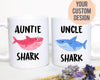 Aunt and Uncle Shark Individual or Mug Set - White Ceramic Mug