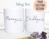 Mommy and Daddy Individual or Mug Set - White Ceramic Mug - Inkpot
