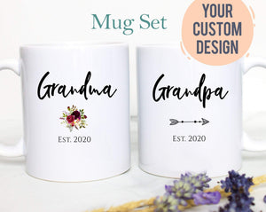 Grandpa and Grandma EST Individual or Mug Set #5 - White Ceramic Mug - Inkpot