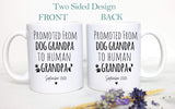 Promoted From Dog Grandma and Grandpa To Human Grandma and Grandpa Individual or Mug Set - White Ceramic Mug - Inkpot