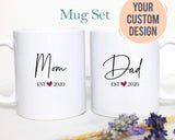 Mom and Dad Individual or Mug Set EST - White Ceramic Mug - Inkpot