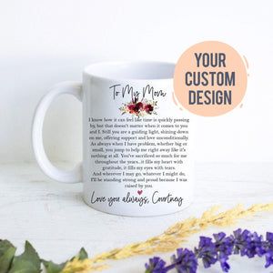 To Mom With Heartfelt Custom Message - White Ceramic Mug - Inkpot