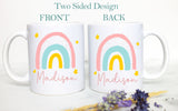 Personalized Name Pastel Rainbow - White Ceramic Mug