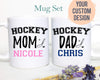 Hockey Mom Dad Individual OR Mug Set - White Ceramic Mug