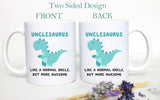 Personalized Auntiesaurus Uncle Individual OR Mug Set, Pregnancy Reveal Custom Gift New Aunt Uncle Custom Baby Announcement Shower New Baby