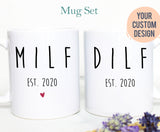 MILF and DILF Mug Set, Pregnancy Reveal, Dad To Be New Dad Gift, Baby Announcement, First Time Parents, New Parents Gift, New Baby Gift