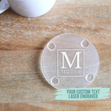 Laser Engraved Personalized Coaster - Family Name
